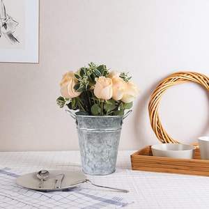 Jardinière en métal étanche ou pots de fleurs seau en zinc galvanisé pour la décoration de jardin et de la maison - Product Image 2