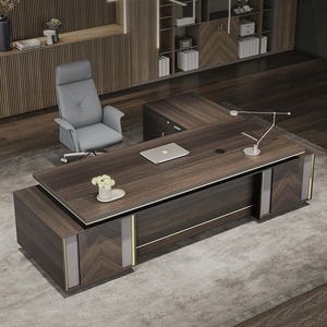 High End Luxury Director Office <b>Desk</b> <b>Set</b> Smart Storage Filing Cabinet Office <b>Desk</b> and Chair Combo Premium Melamine Wooden - Product Image 5