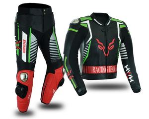 Costume de moto en cuir véritable de haute qualité pour la course automobile Vêtements en cuir de moto respirants - Product Image 1