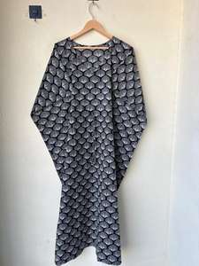 Vestido de caftán de lujo elegante con estampado Floral 100% algodón largo Maxi ropa de dormir playa encubrimiento mamá uso diario regalo - Product Image 6