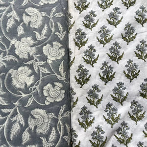 High Quality Soft Cotton Block Printed Fabric Multipurpose Raw Material <b>For</b> Garments, Home Bedding Furnishing & Bags Accessories - Product Image 1