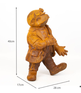 เครื่องประดับสวนในบ้านงานฝีมือโลหะรูปปั้นกบสีบรอนซ์โบราณน้ำพุน้ำรูปปั้นกบแนวชนบทอุปกรณ์งานฝีมือ - Product Image 2