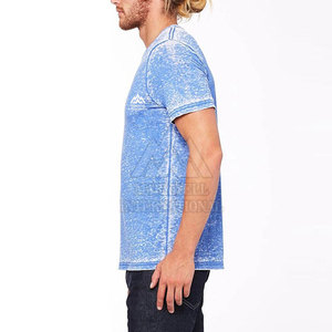 Service OEM T-shirts légers pour hommes en denim délavé T-shirts tendance pour hommes en denim délavé coupe ajustée - Product Image 5