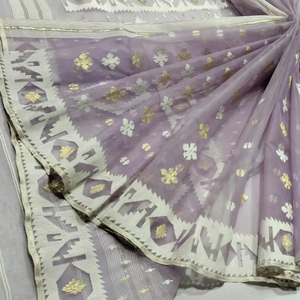 Calidad de exportación Deshi Dhakai Jamdani Sharee Calidad de exportación para mujeres TELA JAMDANI Azul ROJO VERDE Dorado de Bangladesh - Product Image 1