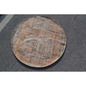 Tapis turc vintage 3.7 X 3.7ft marron et vert Patchwork Design laine et jonc de mer pour la maison salon pour adolescents - Product Image 3