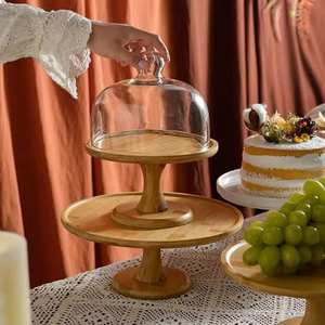 Best Selling Modern Round Wood <b>Cake</b> <b>Stand</b> Customizable for Home or Hotel for Birthday Decorative Tabletop <b>Cake</b> <b>Stand</b> - Product Image 3