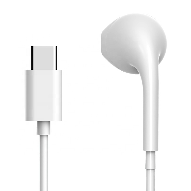 White In-Ear Wired Earphone with Type-C Interface Compatible with iPhone 15 Pro Max