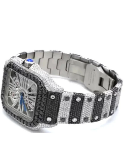 Montre Hip Hop de Luxe Squelette Diamant Moissanite Noire - Product Image 3