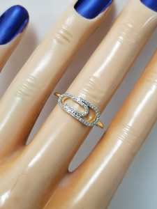 Anillo de clip de papel antiguo, anillo de diamante cultivado en laboratorio de corte redondo delicado, anillo de compromiso de oro Chapado en dos tonos para mujer, regalo de joyería - Product Image 6