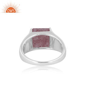 Meilleure bague antique en argent sterling 925 avec pierres précieuses en quartz fraise naturelle pour les fêtes Festival fabricant de bijoux personnalisés - Product Image 4