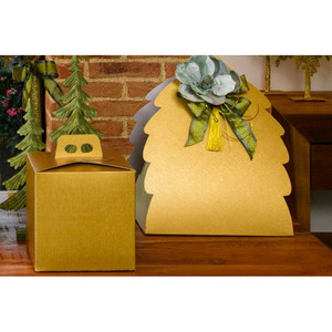 <b>Tall</b> Panettone Pandoro <b>Box</b> in Gold Fiber Paper 21x21x22 cm 10-Piece Rigid UV <b>Box</b> Recycled Materials for <b>Cake</b> Packaging Snacking - Product Image 3