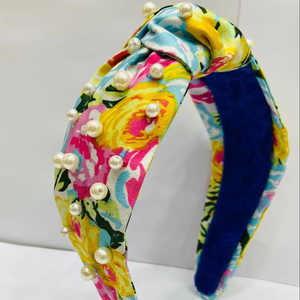 CRAFT MEN INDIA Designer <b>Women's</b> Elastic Beaded Pearl Crystal Hairband European American Style All-season Unique <b>Headbands</b> - Product Image 4