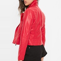 Nouvelle veste en cuir pour femme, style motard, coupe ajustée, modèle court, col à revers, respirante, Scene Supremes