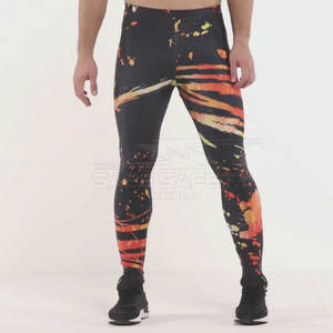 Mallas transpirables de cintura elástica para hombre, pantalones deportivos de Yoga para Fitness, pantalones deportivos de alta elasticidad para gimnasio, Yoga, sublimación, estampado de elevación - Product Image 5