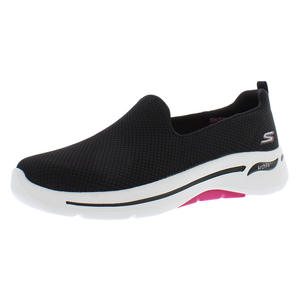 Chaussures de sport Skechers Go Walk Arch Fit-Grateful Retro pour femmes, noires/rose vif, avec doublure en maille souple, tendance mode - Product Image 1