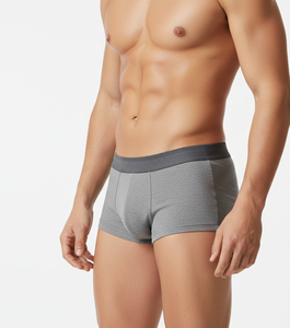 Slip en coton gris Stone Curve pour homme, tissu extensible respirant, conçu pour un confort de mouvement quotidien équilibré - Product Image 3
