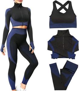 Ensemble de vêtements de yoga respirant imprimé pour femmes, automne-hiver, soutien-gorge de sport sans couture, leggings, spandex/polyester, conçu pour le haut niveau - Product Image 2