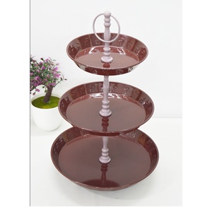 Support à gâteau enduit de poudre de motif de découpe de coeur perforé à bas prix de luxe Style Vintage meilleur serveur de gâteau de prix bon marché - Product Image 2