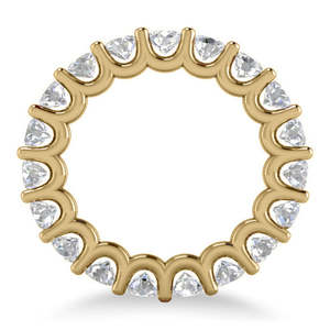 Alliance de mariage en or jaune 14 carats avec diamants éternels, anneaux en diamants de 3,23 carats - Product Image 4
