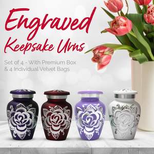 Rose Keepsake <b>Urns</b> - Colorful <b>Mini</b> <b>for</b> Human <b>Ashes</b> Set of 4 with Premium Box & Bags - Small <b>Urns</b> <b>for</b> <b>Ashes</b> - Honor Your - Product Image 2
