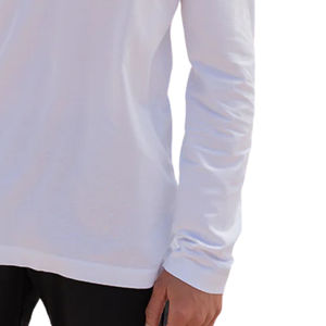 T-shirt à manches longues pour homme, blanc, poids lourd, col rond, 100% coton biologique de luxe, pré-rétréci, certifié, coupe classique premium - Product Image 5
