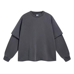 เสื้อยืดแขนยาวแบบสวมหัวพิมพ์ลายกราฟิกผ้าฝ้าย100% เทอร์รี่เสื้อผ้าแนวสตรีทของ2025 - Product Image 6