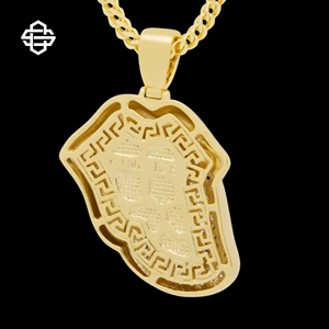 Collier pendentif de luxe en or Rolling Stones Lips avec langue en cristal pour les amateurs de bijoux Hip Hop - Product Image 2