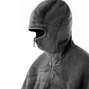Sweat à capuche personnalisable délavé à l'acide pour homme Streetwear vintage en molleton de coton surdimensionné pour l'hiver Logo imprimé Service OEM disponible - Product Image 5