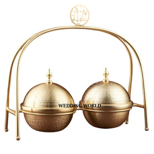 Juego de Dos Tazones para Chocolate con Acabado Dorado Mate, Forma Redonda, de Lujo, Nuevo, Venta al por Mayor - Product Image 3