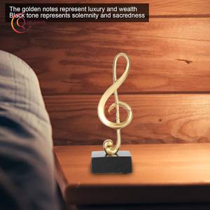 Escultura de Metal con Forma de Símbolo Musical Decorativo PARA EL Hogar, Color Chapado en Oro, Decoración de Escritorio de Oficina de Proveedor Indio - Product Image 3