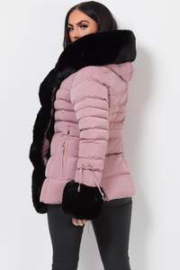 Blouson matelassé pour femme sur mesure, tendance, chaud pour l'hiver, épais, à capuche, manches longues, respirant, technique de tissage, uni, teinture unie, 100% - Product Image 4