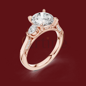 แหวนทอง10K ประดับเพชรโมอิสสีมรกตสำหรับฤดูใบไม้ร่วง - Product Image 1