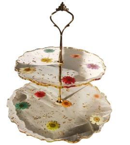 Herramientas para pasteles, el diseño Floral más atractivo, soporte para pasteles de resina con decoración para servidor de pasteles, soporte para decoración de cupcakes para cumpleaños - Product Image 1