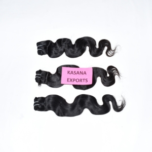 Cheveux humains naturels indiens Remy 100 % non traités, noirs, alignés sur la cuticule, ondulés profonds, avec dentelle complète, faciles à appliquer, pour tissage, vente en gros - Product Image 1