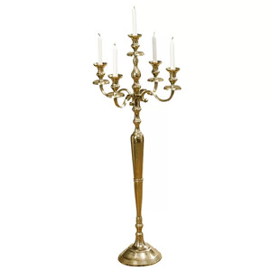 Newest Design 5 Arm Aluminum <b>Candelabra</b> Gold Finished for Home & Wedding Christmas Decorations Floor <b>Candelabra</b> - Product Image 5