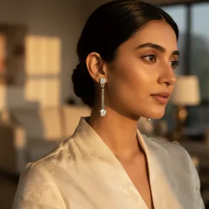 Pendientes de Plata 925 con Circonita Cúbica y Baño de Oro, Regalo para Mujer para Bodas o Fiestas - Product Image 2