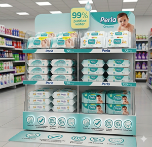 Toallitas Húmedas Sin Alcohol con pH 5.5, Marca PERLA, 72 Piezas por Paquete, 24 Paquetes por Caja, Suaves y Perfumadas, con Cubierta Transparente para Bebés y Adultos - Product Image 3