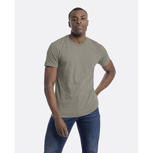 T-shirt col rond CVC unisexe en coton 100% lisse et classique vert personnalisé For Level Apparel 6210 - Product Image 4