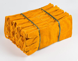 EN420 EN 407 Gants de travail en cuir de vachette fendu et daim véritable certifiés CE par les gants industriels et de soudeur de laboratoire de l'UE - Product Image 6