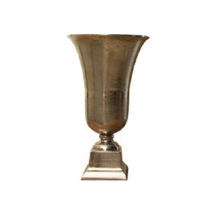 Latest 2025 Aluminium Flower <b>Vase</b> Hotel Decoration <b>Set</b> Of 2 Silver Color Flower Pot For Bad Room Decoration Handmade In Bulk - Product Image 5