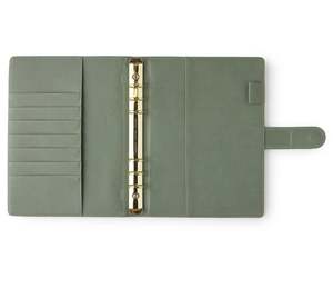 CROSS FAB High Quality <b>A5</b> Size PU Leather <b>6</b>-<b>Ring</b> <b>Binder</b> Organizer Cover A4 Folder Pattern Embossed/Stamped Custom Colors - Product Image 1