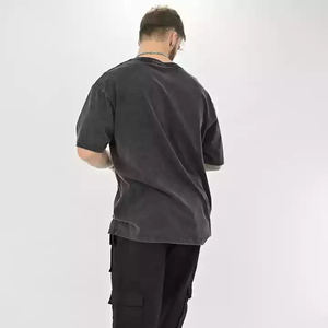 Camiseta de algodón de alta calidad con lavado ácido, camiseta de lavado Mineral Retro de gran tamaño, camiseta Vintage relajada pesada - Product Image 4