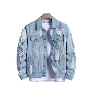 Hombres nueva moda chaqueta de mezclilla Casual Color sólido solapa de un solo pecho Jeans chaqueta Slim Fit manga completa primavera diseño elegante - Product Image 1
