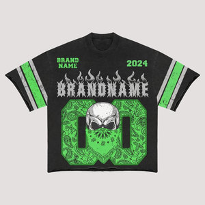 เสื้อยืดพิมพ์ลายไซส์ปกติสไตล์สตรีทเสื้อยืดแขนสั้นน้ำหนักเบามียี่ห้อ - Product Image 5