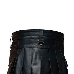 กระโปรงสั้นทรงสูงสำหรับผู้หญิงกระโปรงพับจีบหนังสีทึบดีไซน์ตามสั่ง2025ล่าสุด - Product Image 5