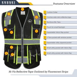 Veste haute visibilité vêtements de travail haute visibilité vêtements de sécurité gilet de sécurité réfléchissant multi-poches Construction de sécurité réfléchissante - Product Image 5
