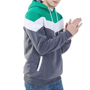 Sweat à capuche d'hiver pour homme de haute qualité, OEM, 100 % coton, coupe classique, tissu épais, blocs de couleur, logo personnalisé, molleton écologique, cordon de serrage - Product Image 6