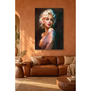 Fida Pink Shawl Marilyn Monroe <b>Oil</b> <b>Painting</b> Portrait Canvas Print - Product Image 4