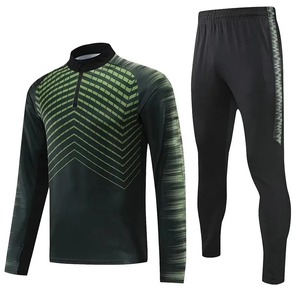 Ensembles de maillots de football pour hommes Ensemble de sport pour hommes Survêtement d'entraînement de football Maillots à manches longues Hauts et pantalons à fermeture éclair Gym Jogging - Product Image 3