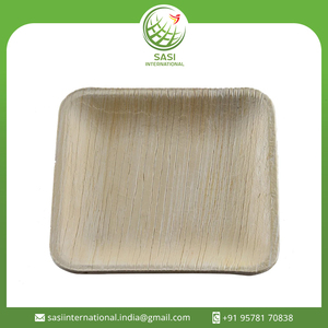 Vaisselle jetable en feuille de palmier biodégradable naturelle, assiettes carrées de différentes tailles et formes pour les mariages - Product Image 2